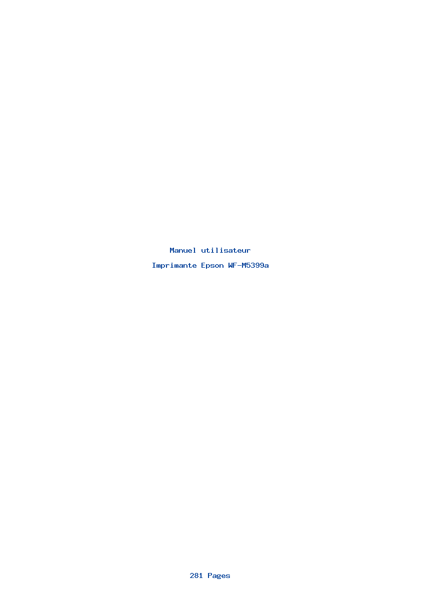 Page 1 de la notice Manuel utilisateur Epson WF-M5399a