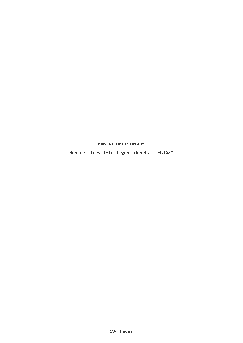 Page 1 de la notice Manuel utilisateur Timex Intelligent Quartz T2P510ZA
