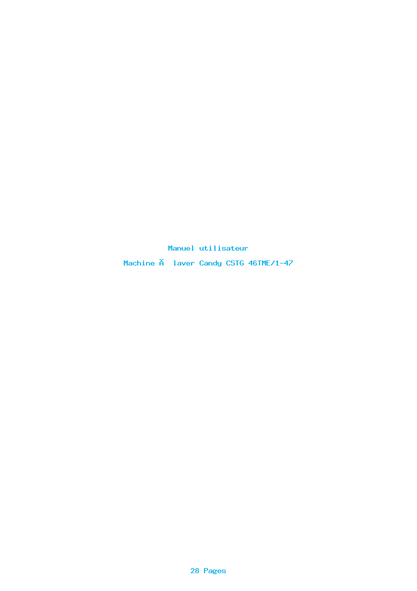 Page 1 de la notice Manuel utilisateur Candy CSTG 46TME/1-47