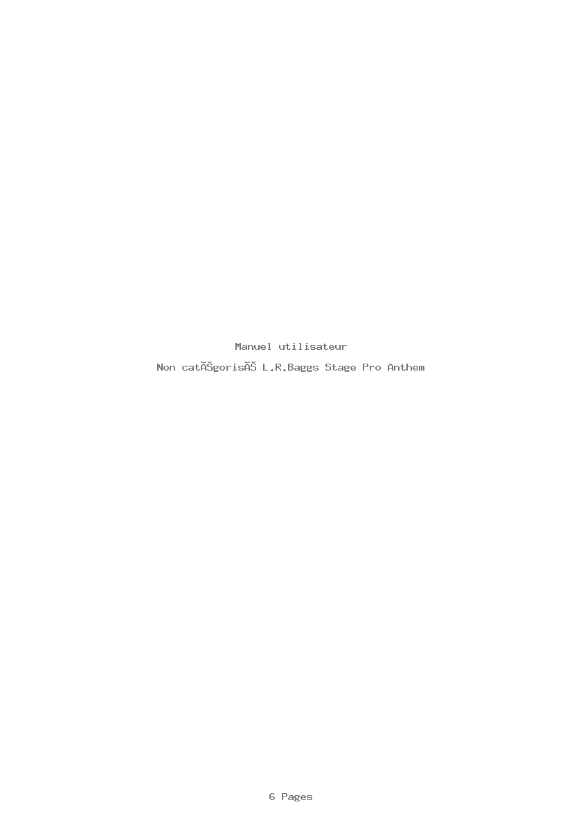 Page 1 de la notice Manuel utilisateur L.R.Baggs Stage Pro Anthem
