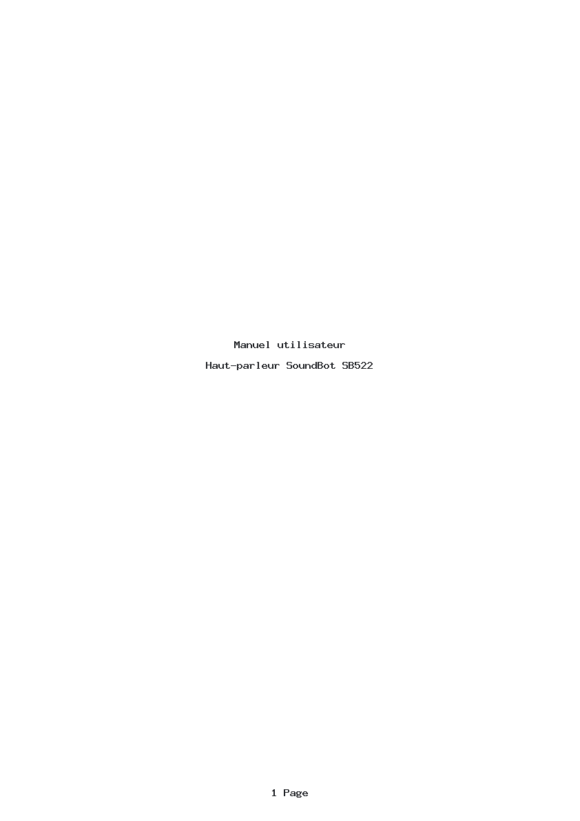 Page 1 de la notice Manuel utilisateur SoundBot SB522
