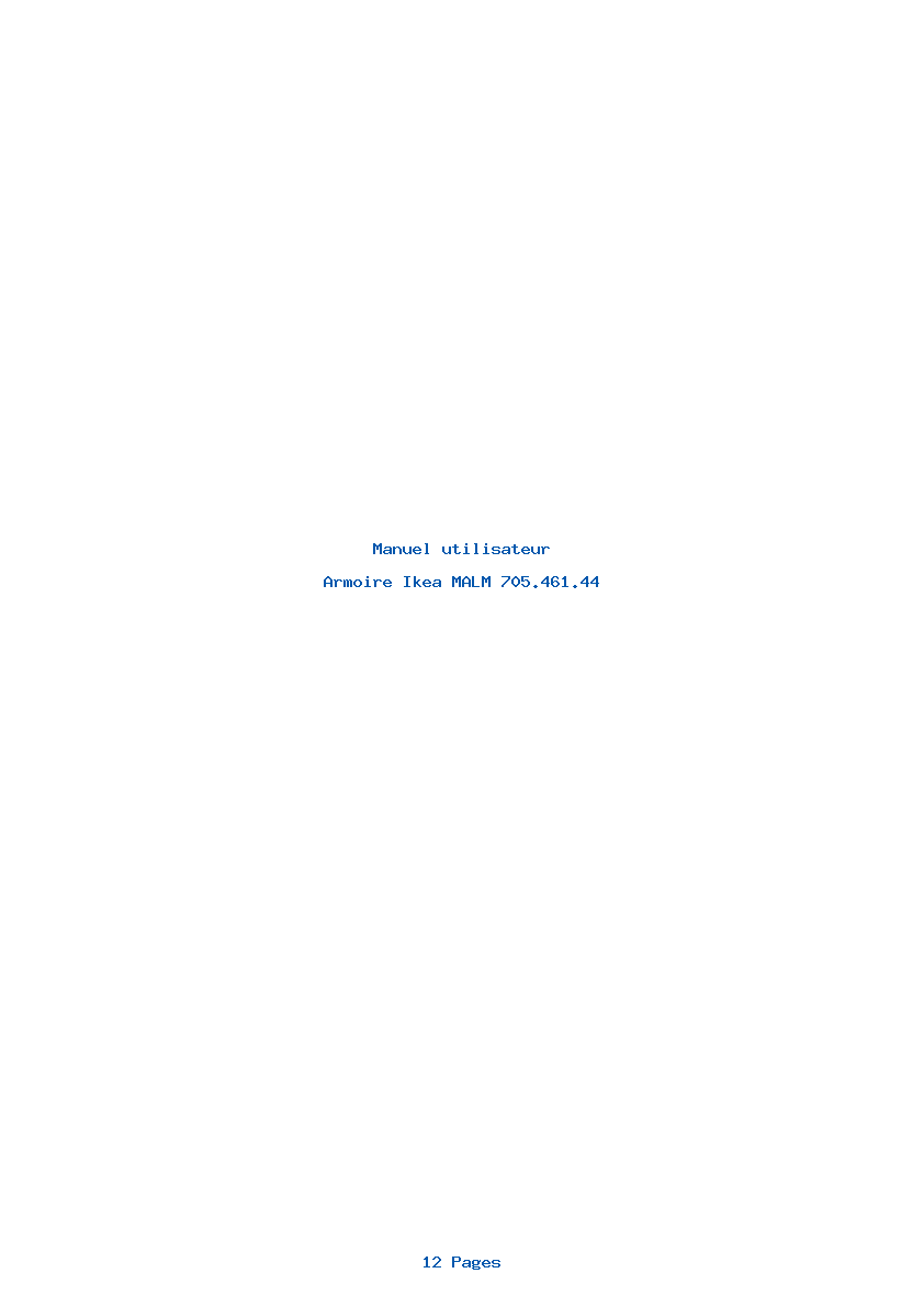 Page 1 de la notice Manuel utilisateur Ikea MALM 705.461.44