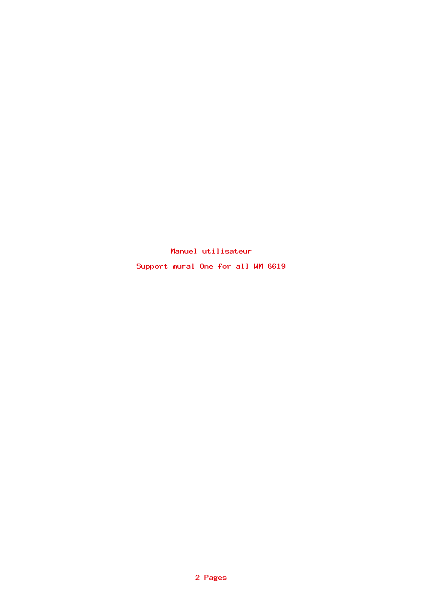 Page 1 de la notice Manuel utilisateur One for all WM 6619
