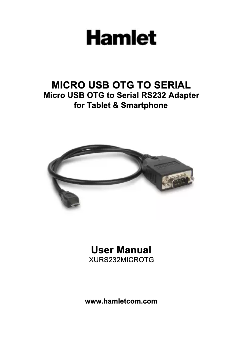 Page 1 of the manual User Manual Hamlet XURS232MICROTG