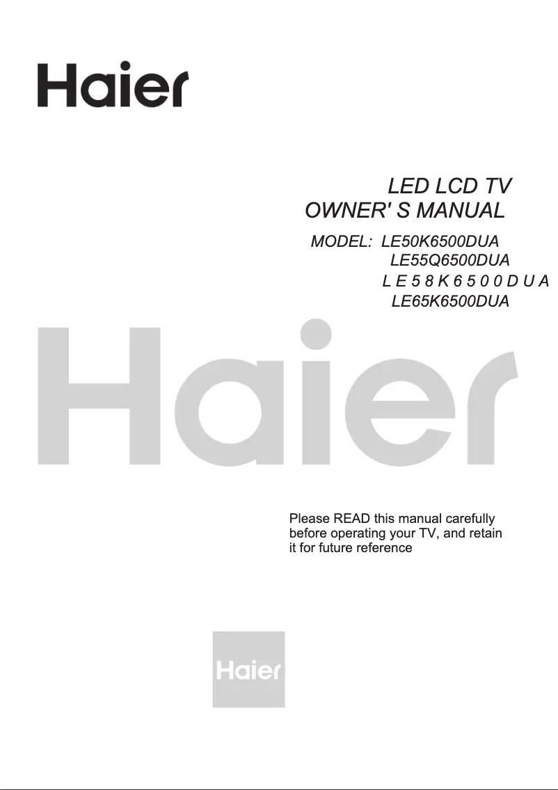 Página 1 del manual Manual de usuario Haier LE50K6500DUA