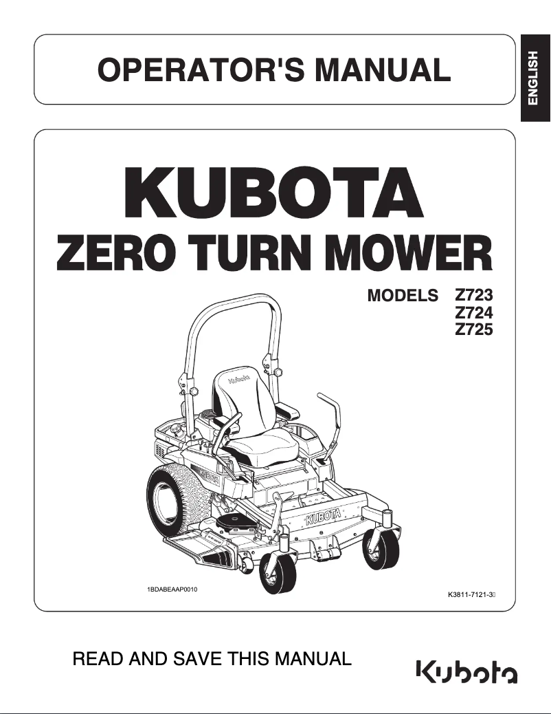 Página 1 del manual Manual de usuario Kubota Z724KH-2-54