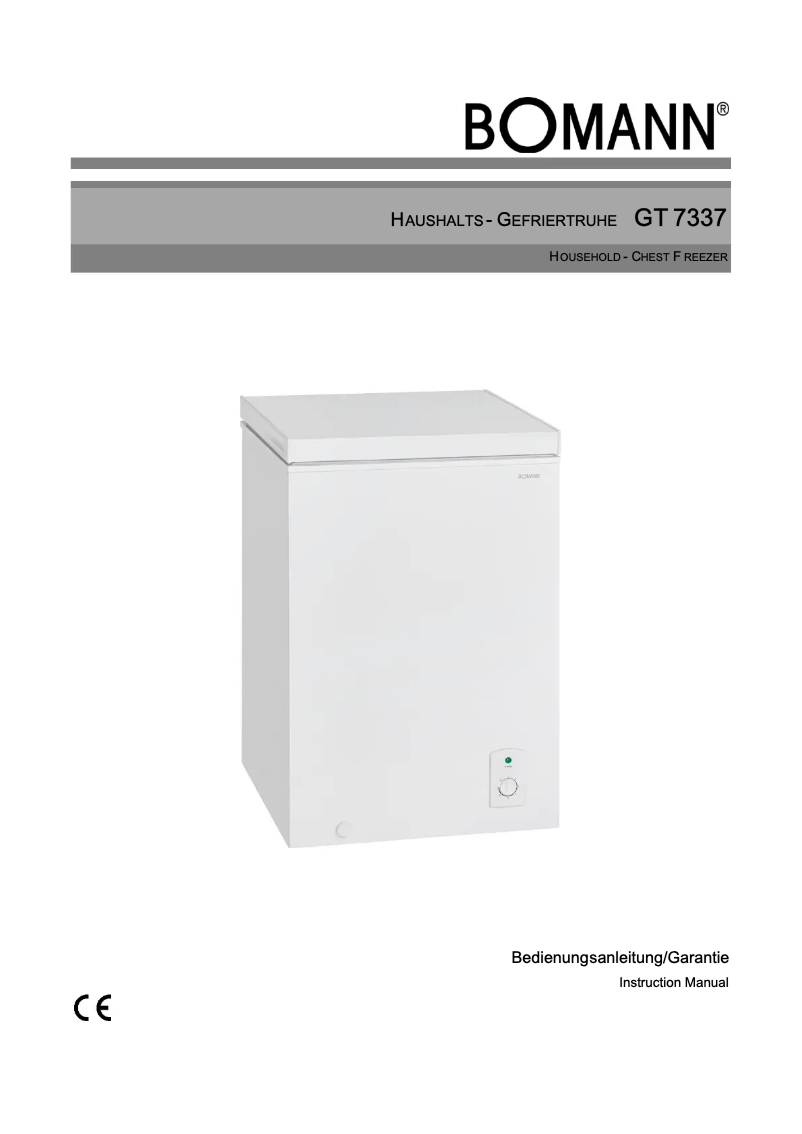 Page 1 de la notice Manuel utilisateur Bomann GT 7337