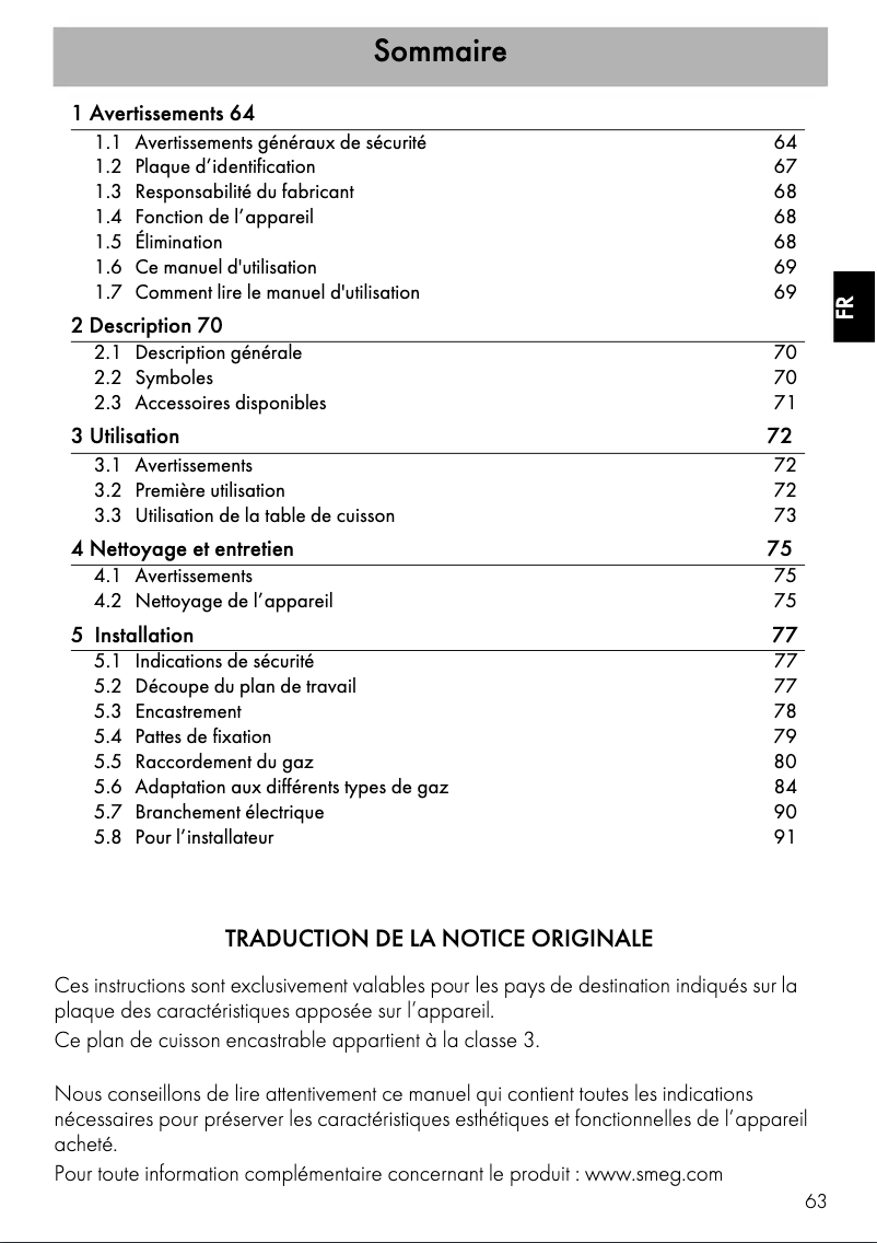 Página 1 del manual Manual de usuario Smeg PV332CN