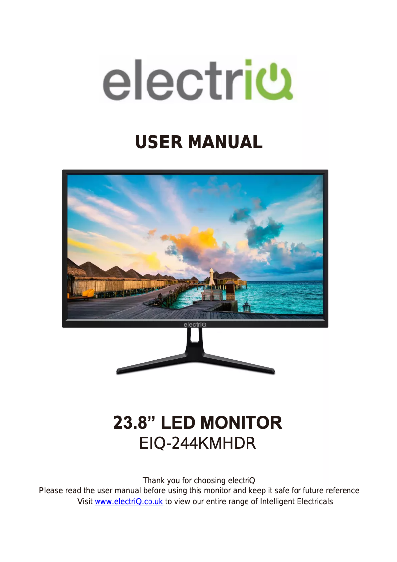 Page 1 de la notice Manuel utilisateur ElectriQ eiQ-244KMHDR