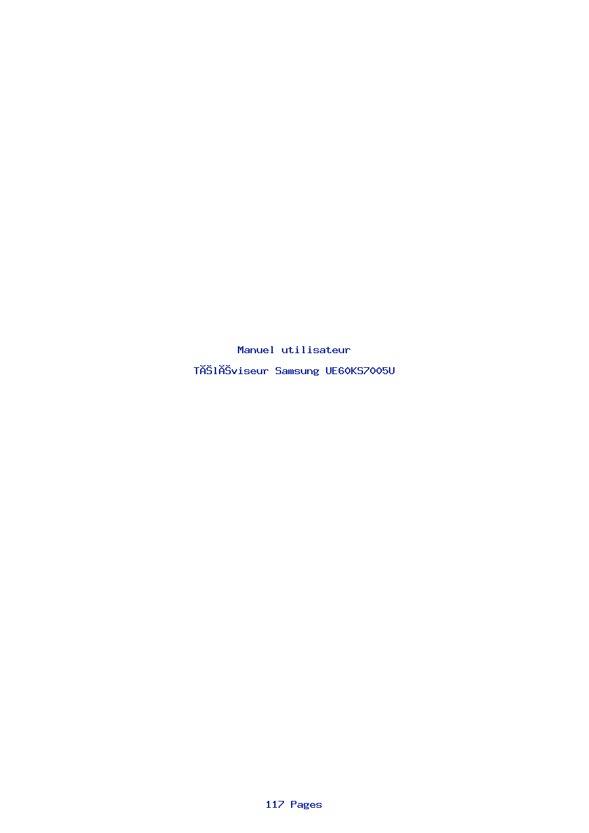 Page 1 de la notice Manuel utilisateur Samsung UE60KS7005U