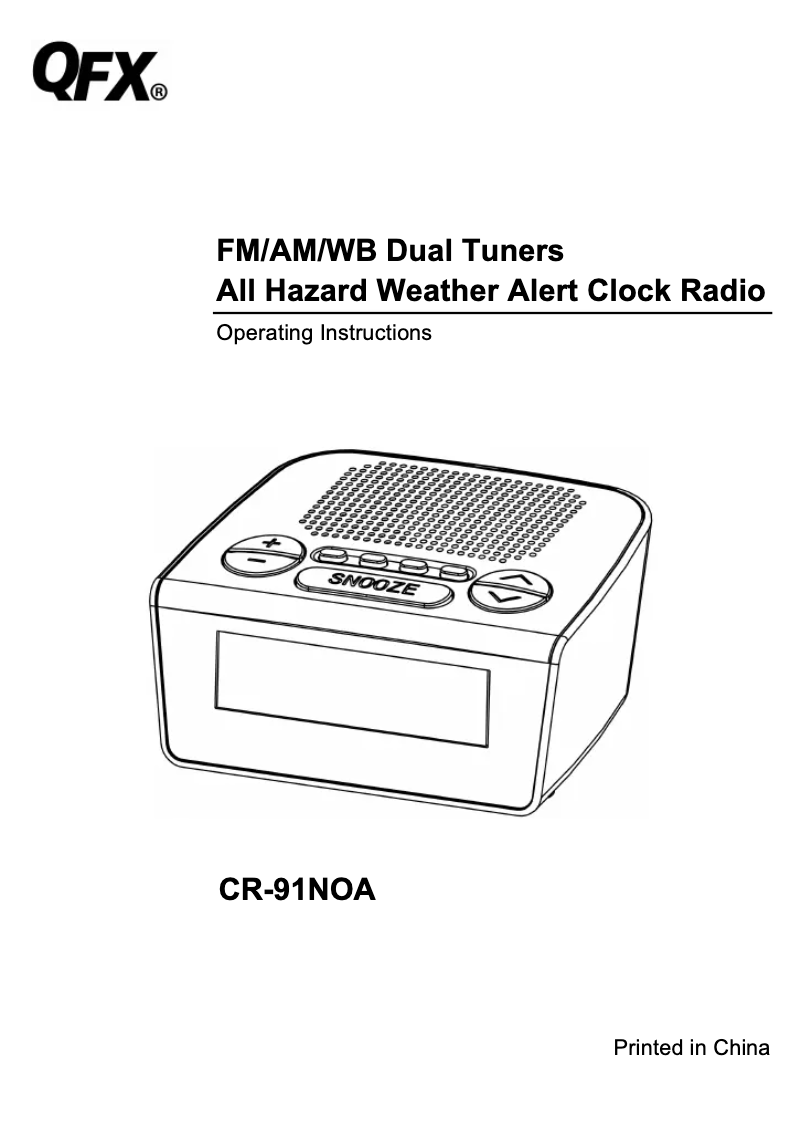 Page 1 de la notice Manuel utilisateur QFX CR-91NOA