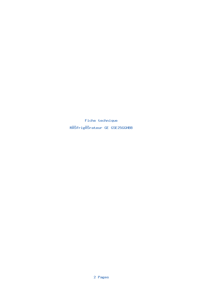 Image de la première page du manuel de l'appareil GSE25GGHBB
