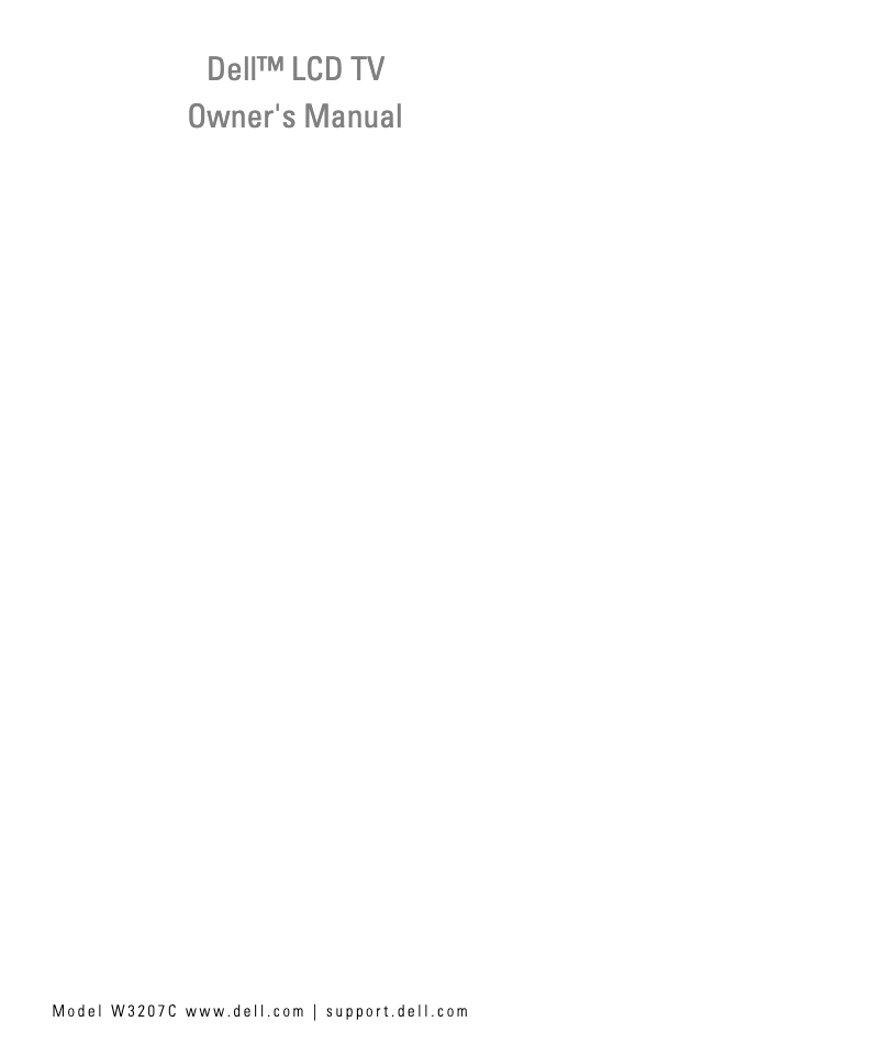 Page 1 de la notice Manuel utilisateur Dell W3207C