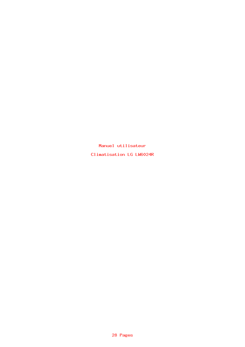 Page 1 de la notice Manuel utilisateur LG LW6024R