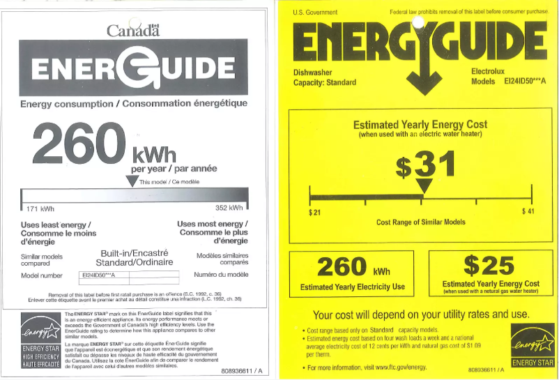 Page 1 de la notice Label énergétique Electrolux EI30EW35PS