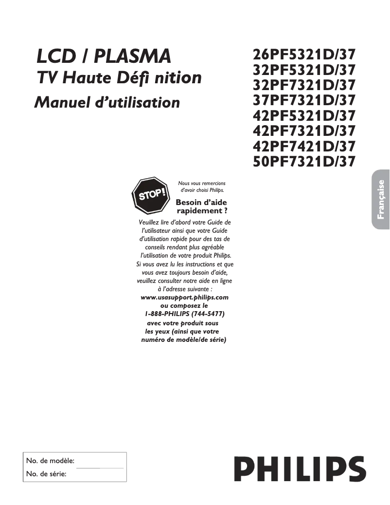 Página 1 del manual Manual de usuario Philips 37PF7321D