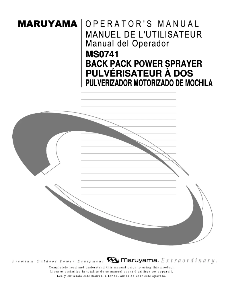 Page 1 de la notice Manuel utilisateur Maruyama MS0741
