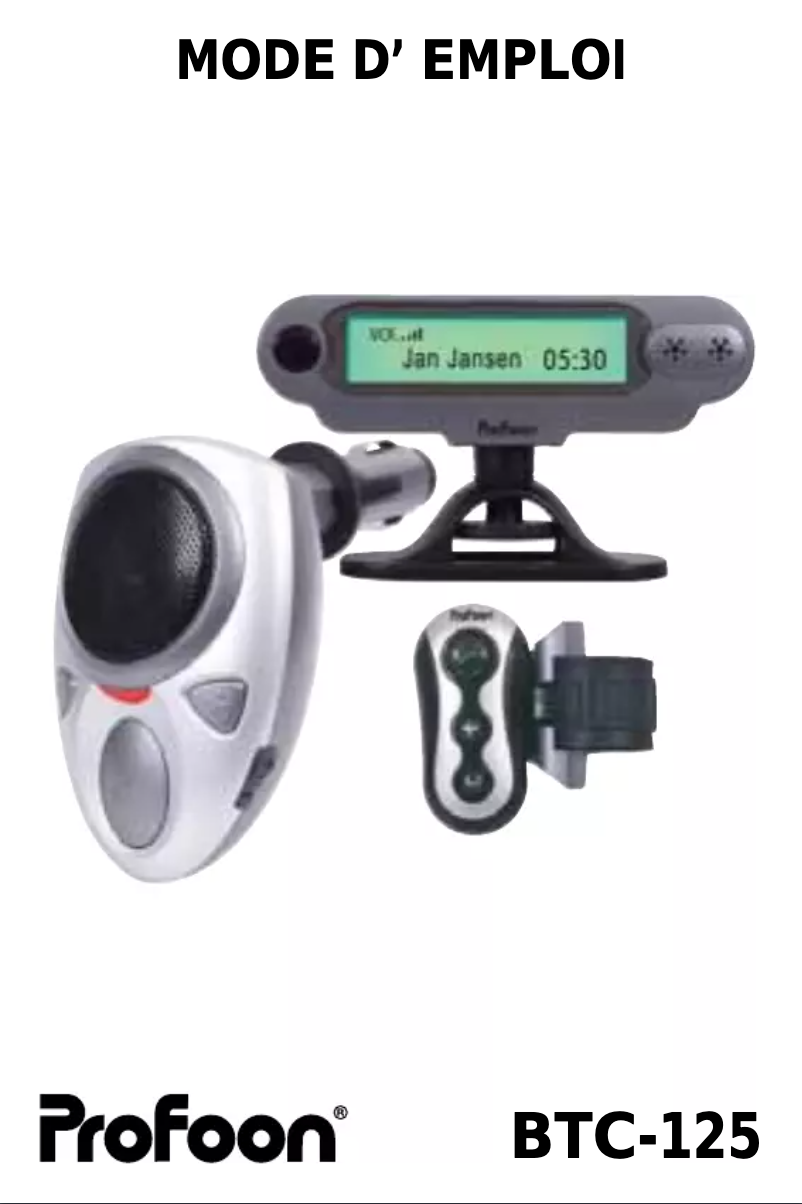 Page 1 de la notice Manuel utilisateur Profoon BTC-125