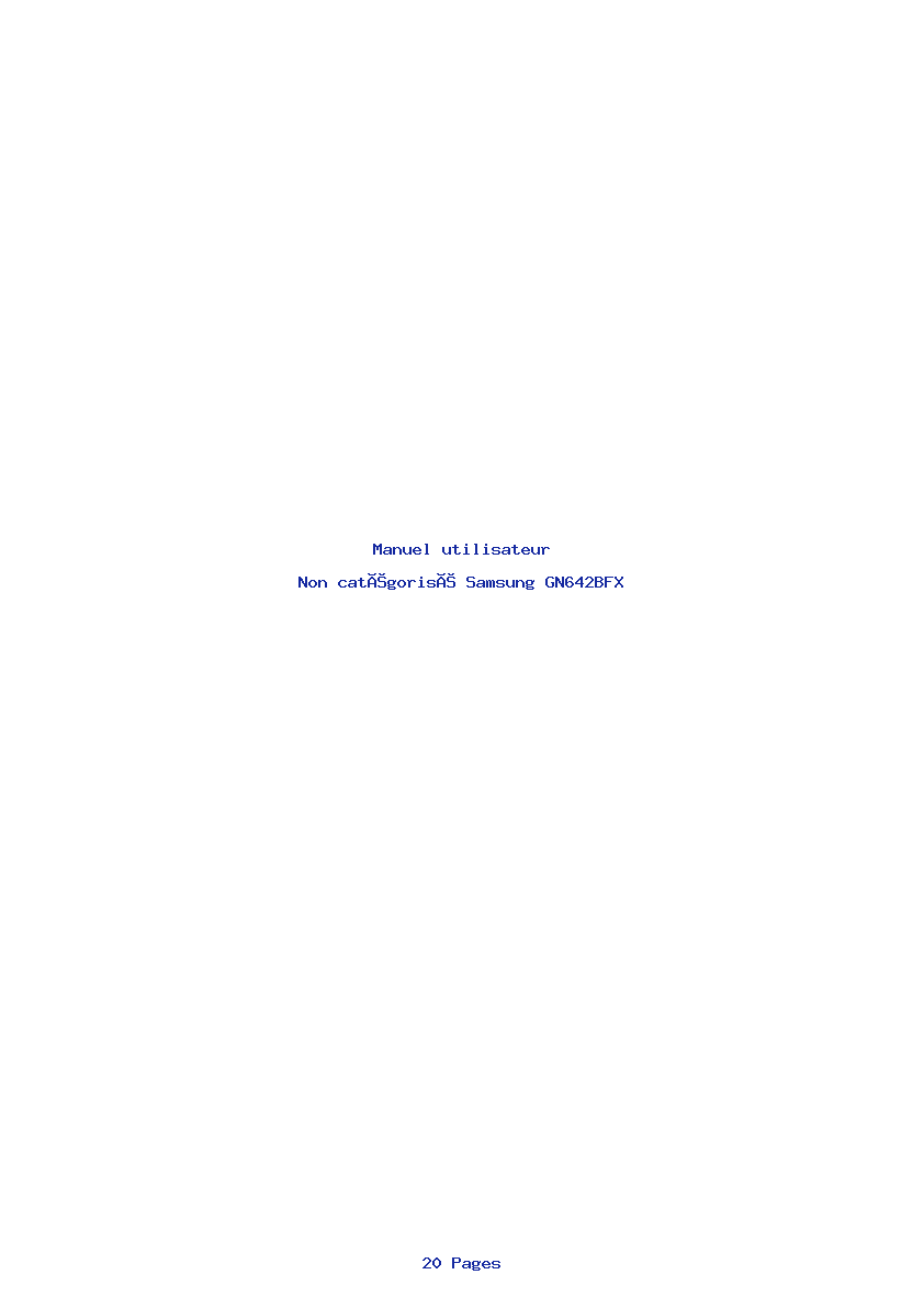 Page 1 de la notice Manuel utilisateur Samsung GN642BFX