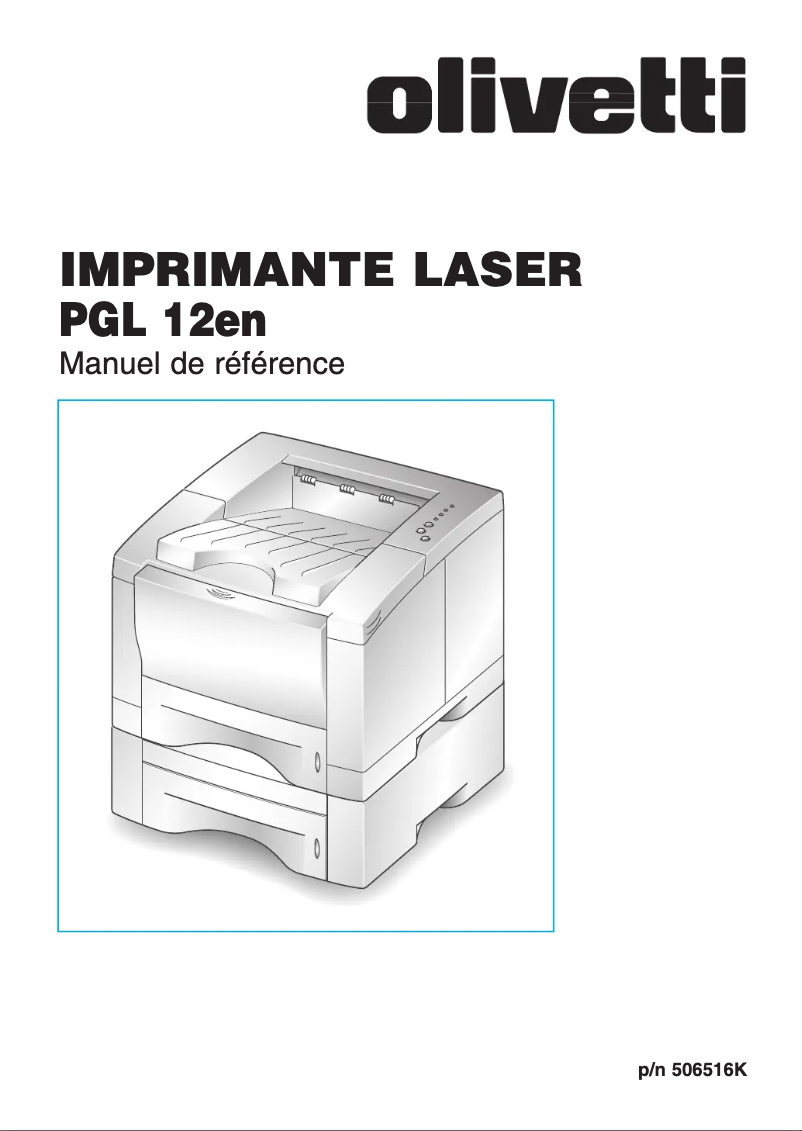 Page 1 de la notice Manuel utilisateur Olivetti PG L12en