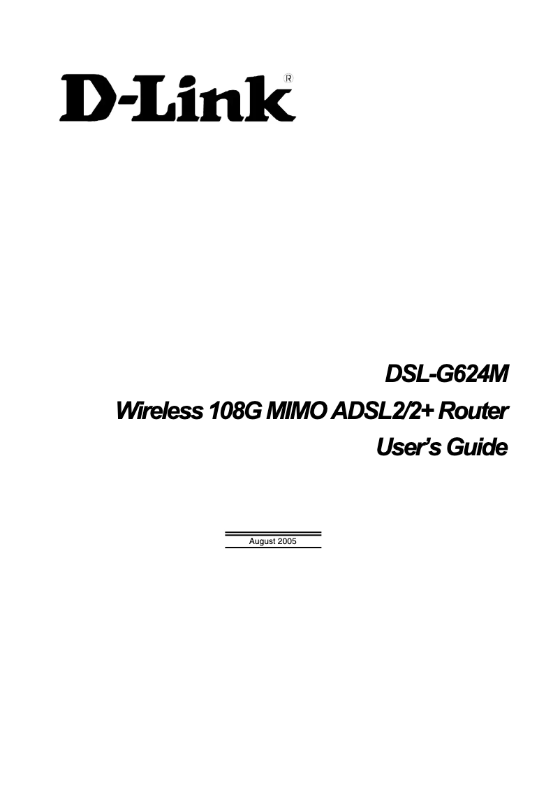 Page 1 de la notice Manuel utilisateur D-Link DSL-G624M