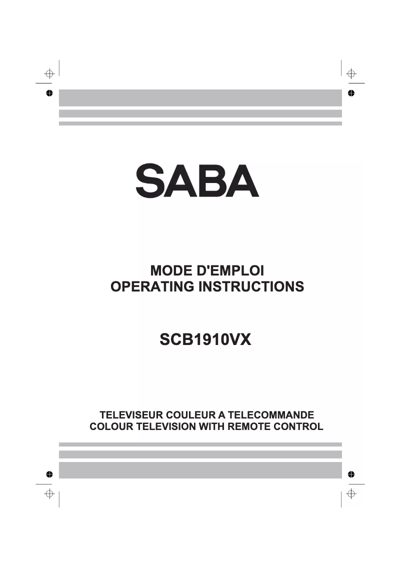 Page 1 de la notice Manuel utilisateur Saba SCB1910VX