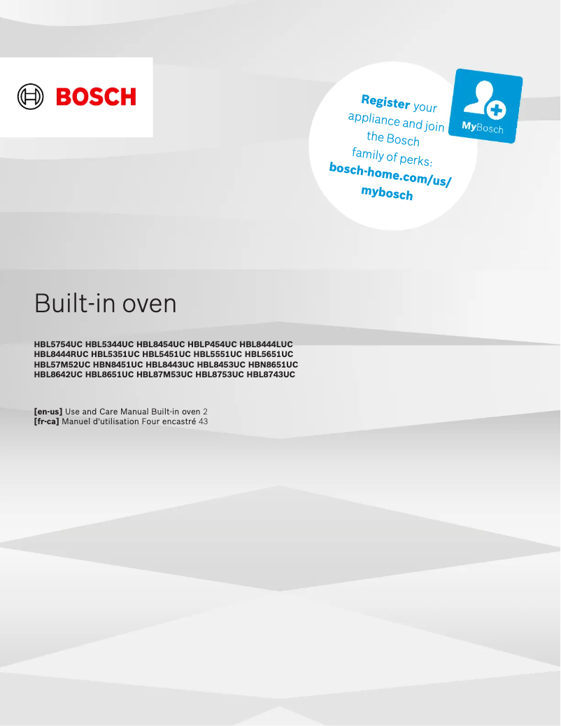 Page 1 de la notice Manuel utilisateur Bosch HBLP651RUC