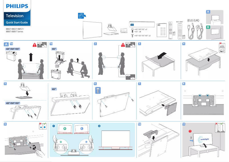Page 1 of the manual Quick Start Guide Philips 55PUS8887