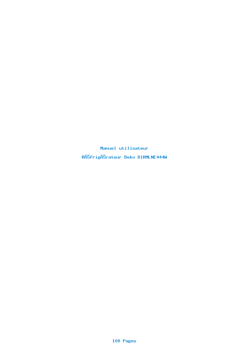 Page 1 de la notice Manuel utilisateur Beko B1RMLNE444W