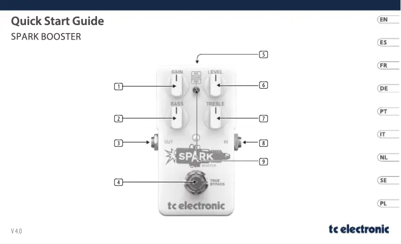 Page 1 de la notice Manuel utilisateur TC Electronic Spark Booster
