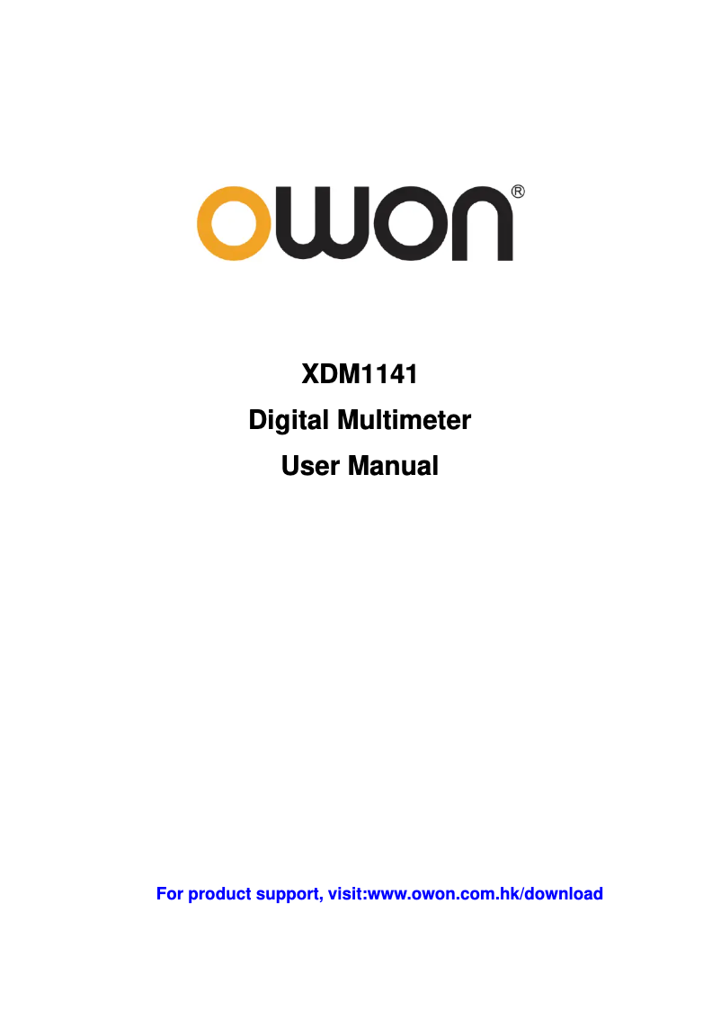 Page 1 de la notice Manuel utilisateur Owon XDM1141