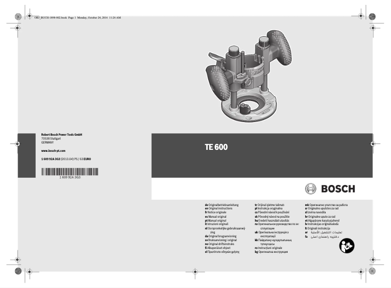 Page 1 de la notice Manuel utilisateur Bosch TE 600 Professional