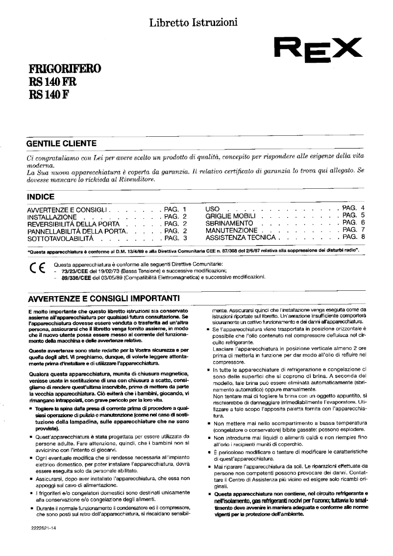 Image de la première page du manuel de l'appareil RS140FR