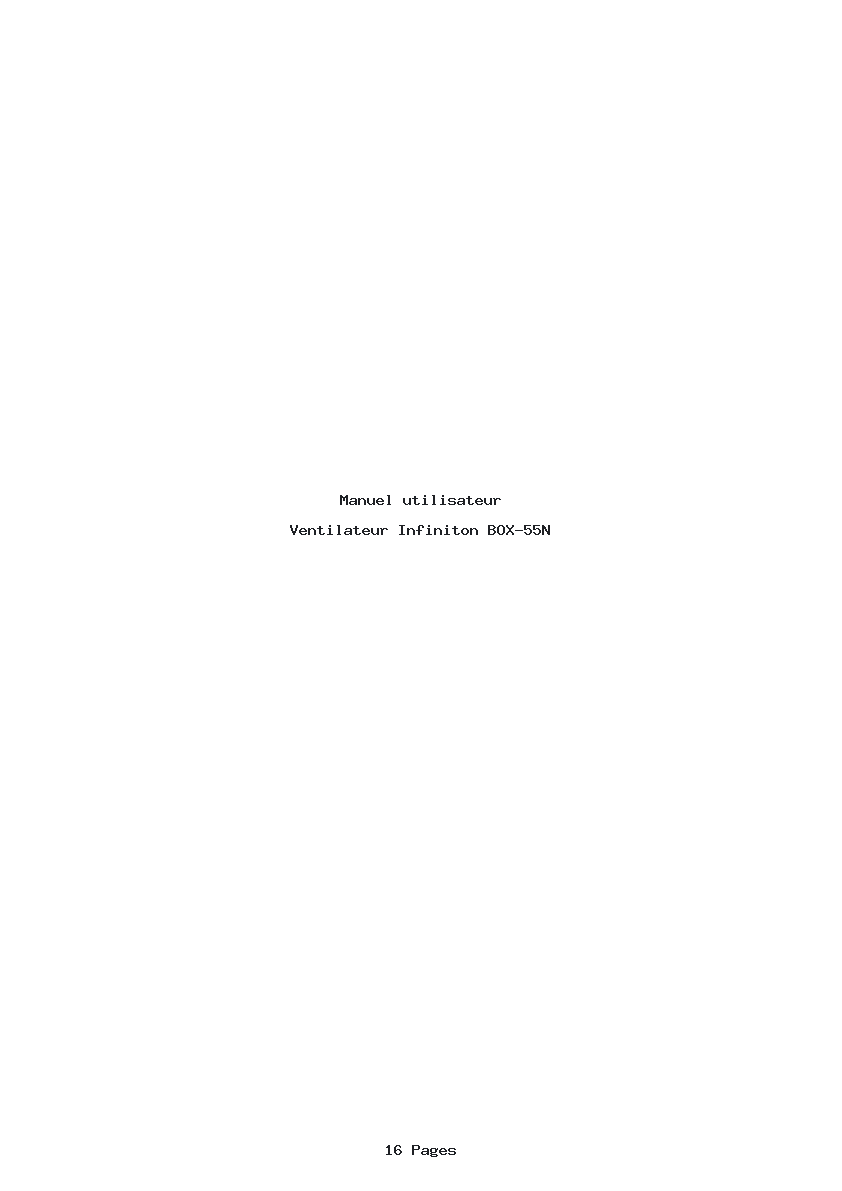 Page 1 de la notice Manuel utilisateur Infiniton BOX-55N