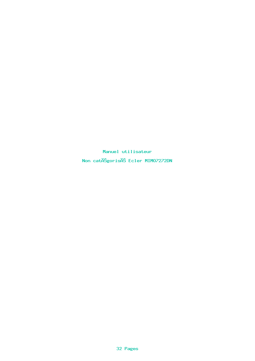 Page 1 de la notice Manuel utilisateur Ecler MIMO7272DN