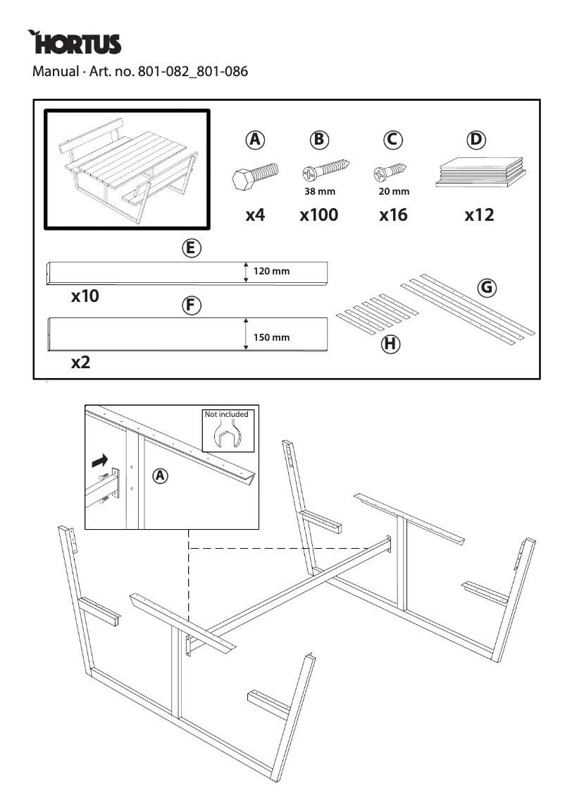 Page 1 de la notice Manuel utilisateur Hortus 801-086