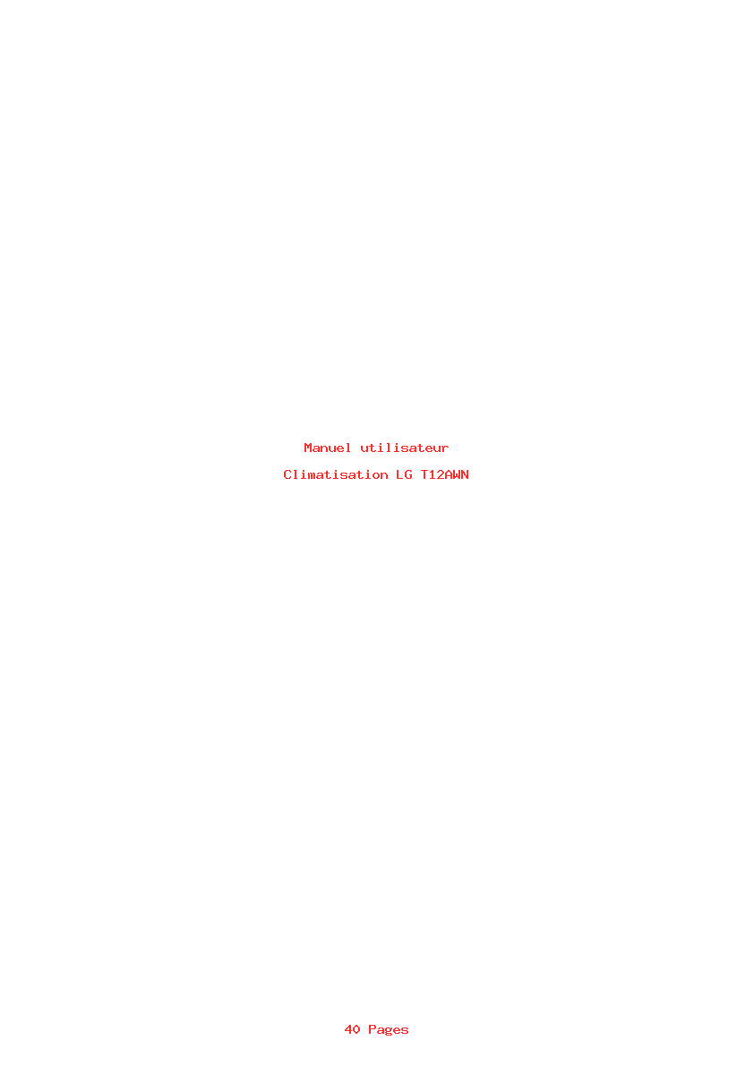Page 1 de la notice Manuel utilisateur LG T12AWN