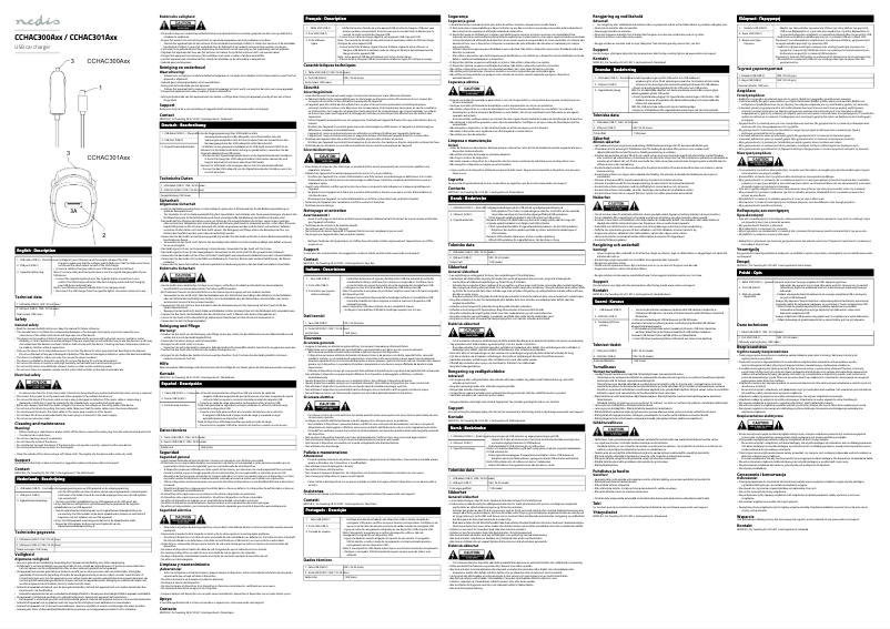 Page 1 de la notice Manuel utilisateur Nedis CCHAC300ABK