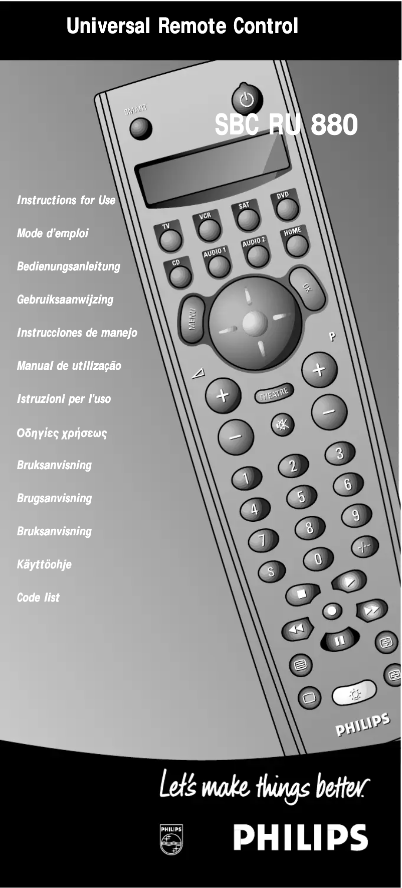 Page 1 of the manual User Manual Philips SBC RU 880