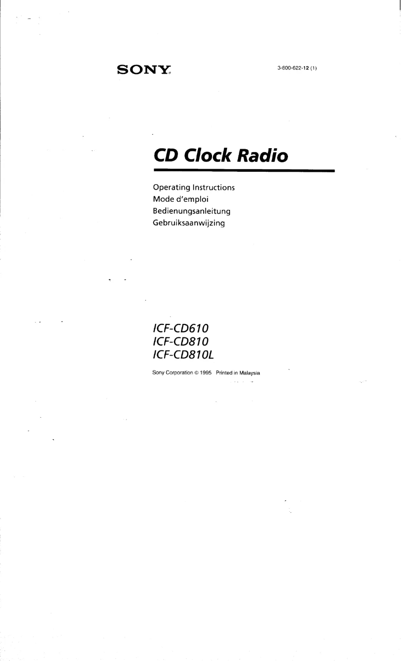 Page 1 de la notice Manuel utilisateur Sony ICF-CD610