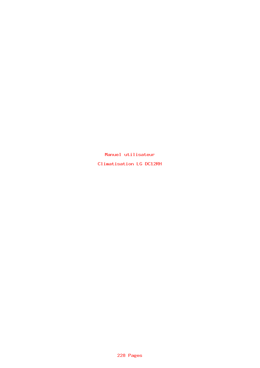 Page 1 de la notice Manuel utilisateur LG DC12RH