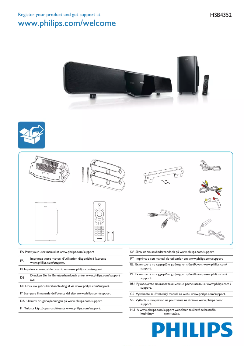 Página 1 del manual Guía de inicio rápido Philips HSB4352