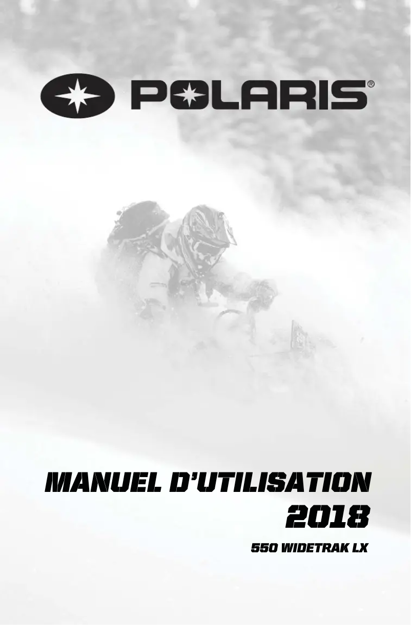 Page 1 de la notice Manuel utilisateur Polaris 550 WideTrak LX (2018)