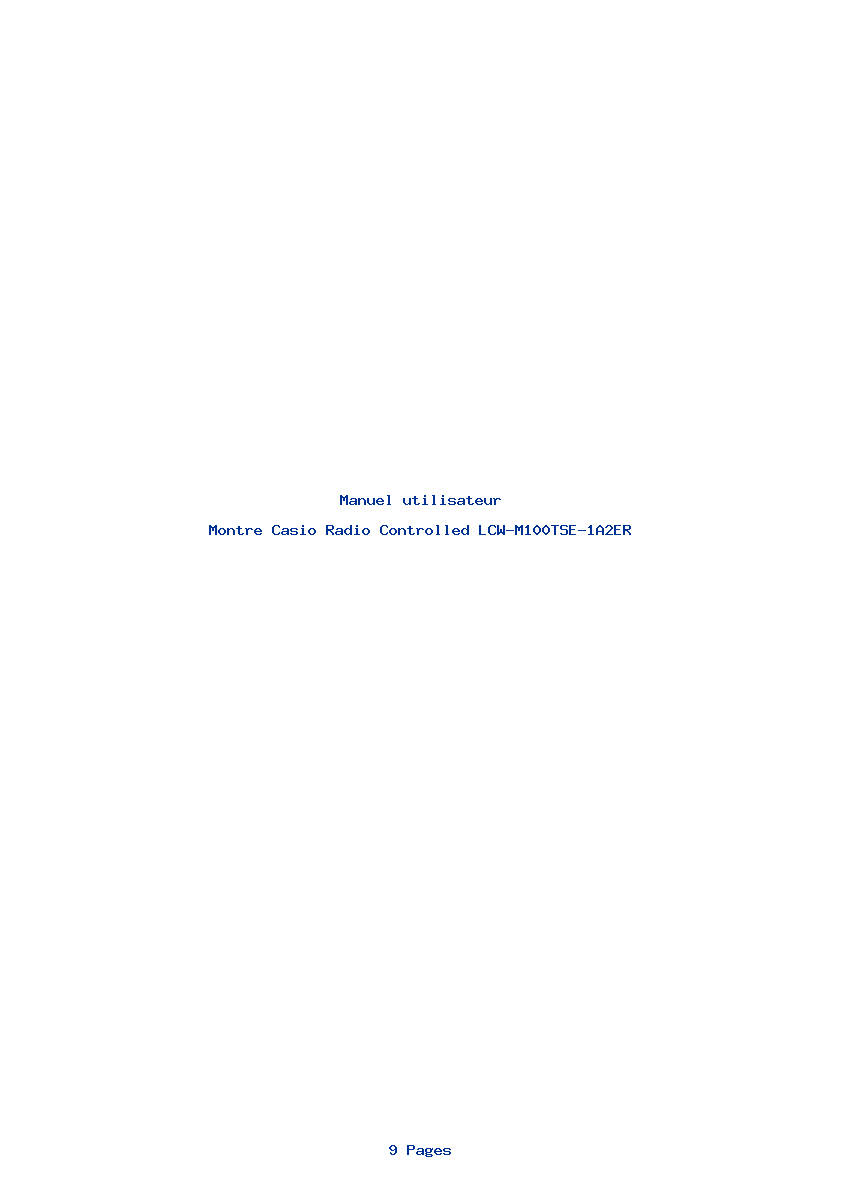 Page 1 de la notice Manuel utilisateur Casio Radio Controlled LCW-M100TSE-1A2ER