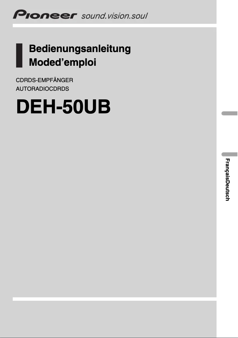 Page 1 de la notice Manuel utilisateur Pioneer DEH-50UB