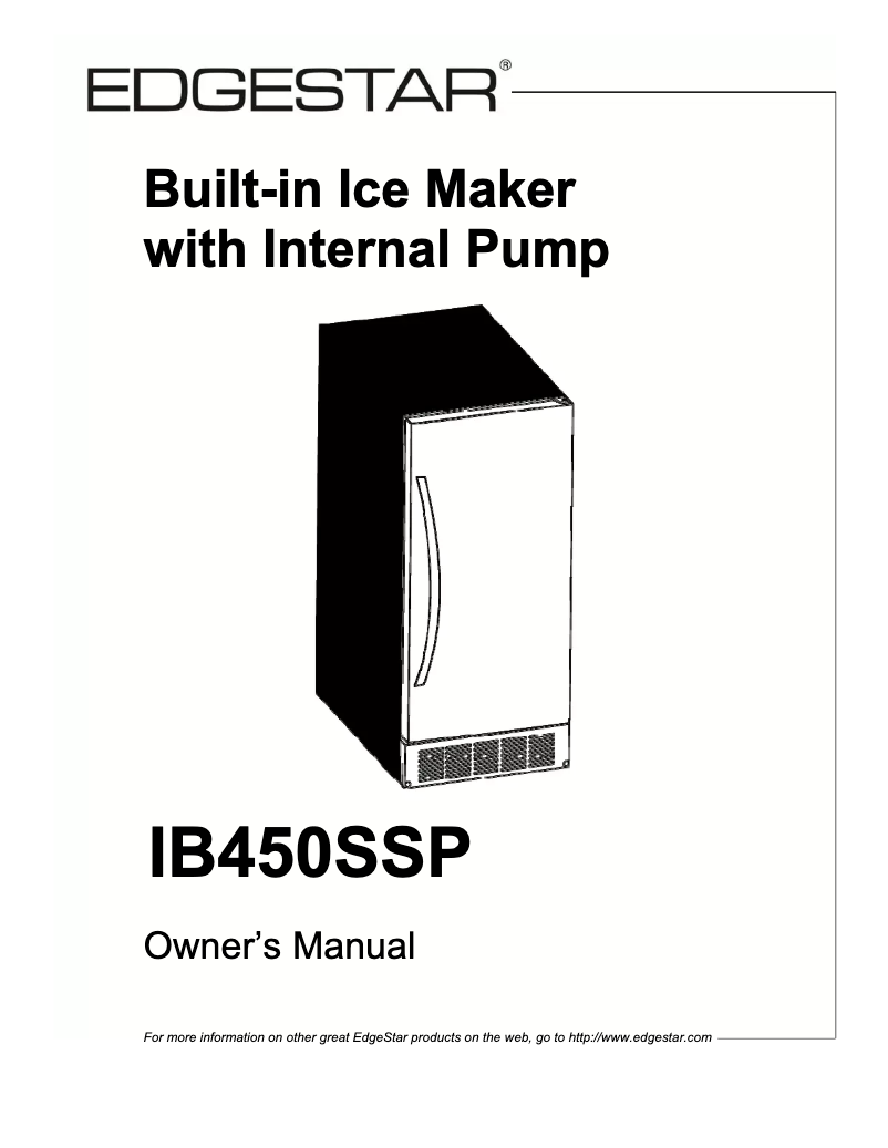 Page 1 de la notice Manuel utilisateur EdgeStar IB450SSP