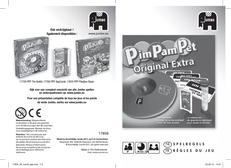 Page 1 of the manual User Manual Jumbo Pim Pam Pet Original Extra