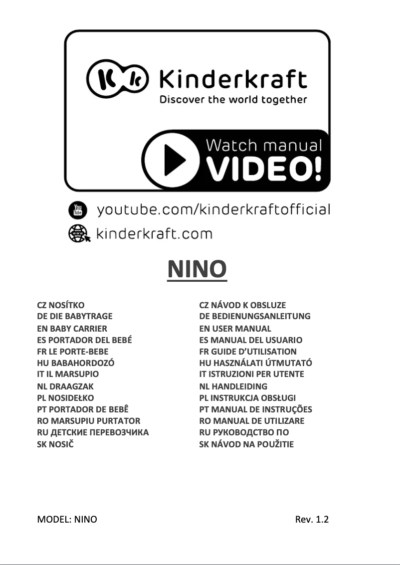 Página 1 del manual Manual de usuario Kindercraft NINO