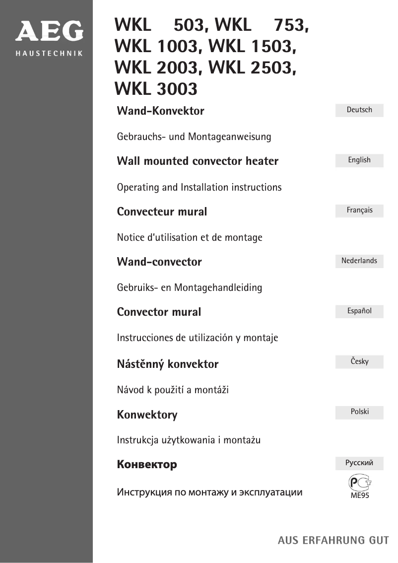 Página 1 del manual Manual de usuario AEG WKL 753