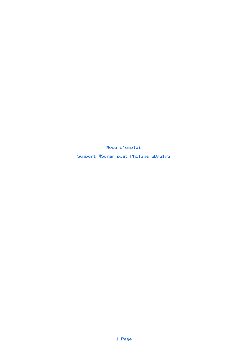 Page 1 de la notice Mode d'emploi Philips SB7G17S